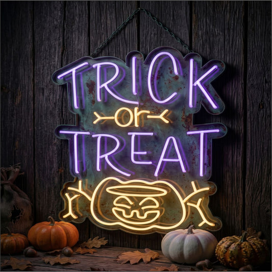 Pumpkin Treat Neon Sign Halloween