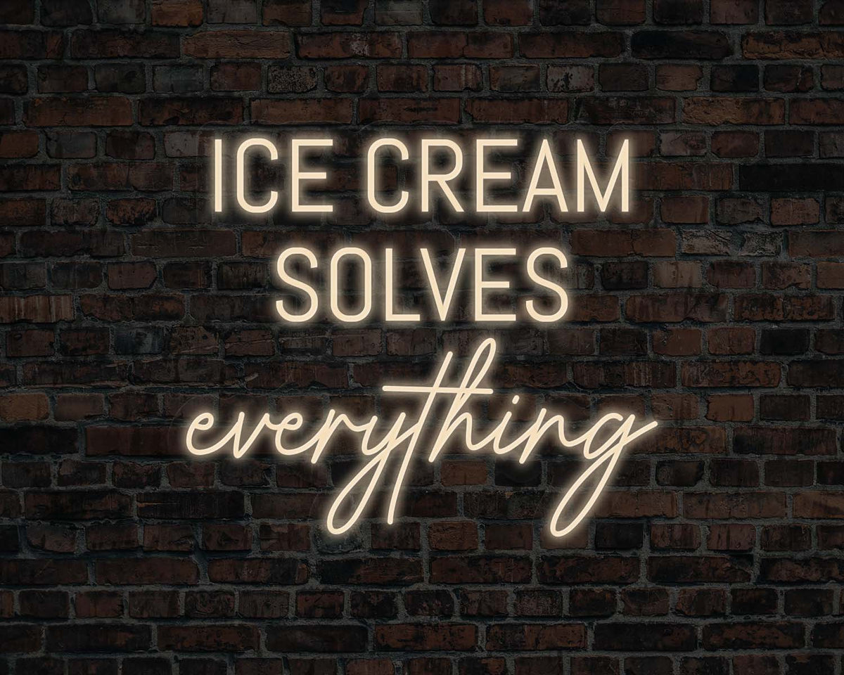 Ice Cream Solves Everything Neon Sign