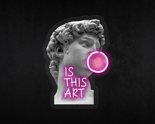 Statue Michelangelo David Neon Sign