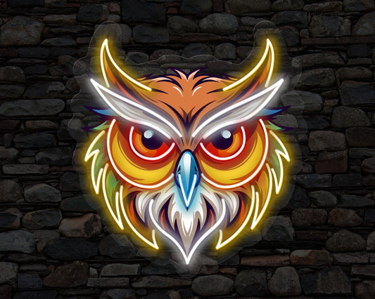 Colorful Owl Neon Sign