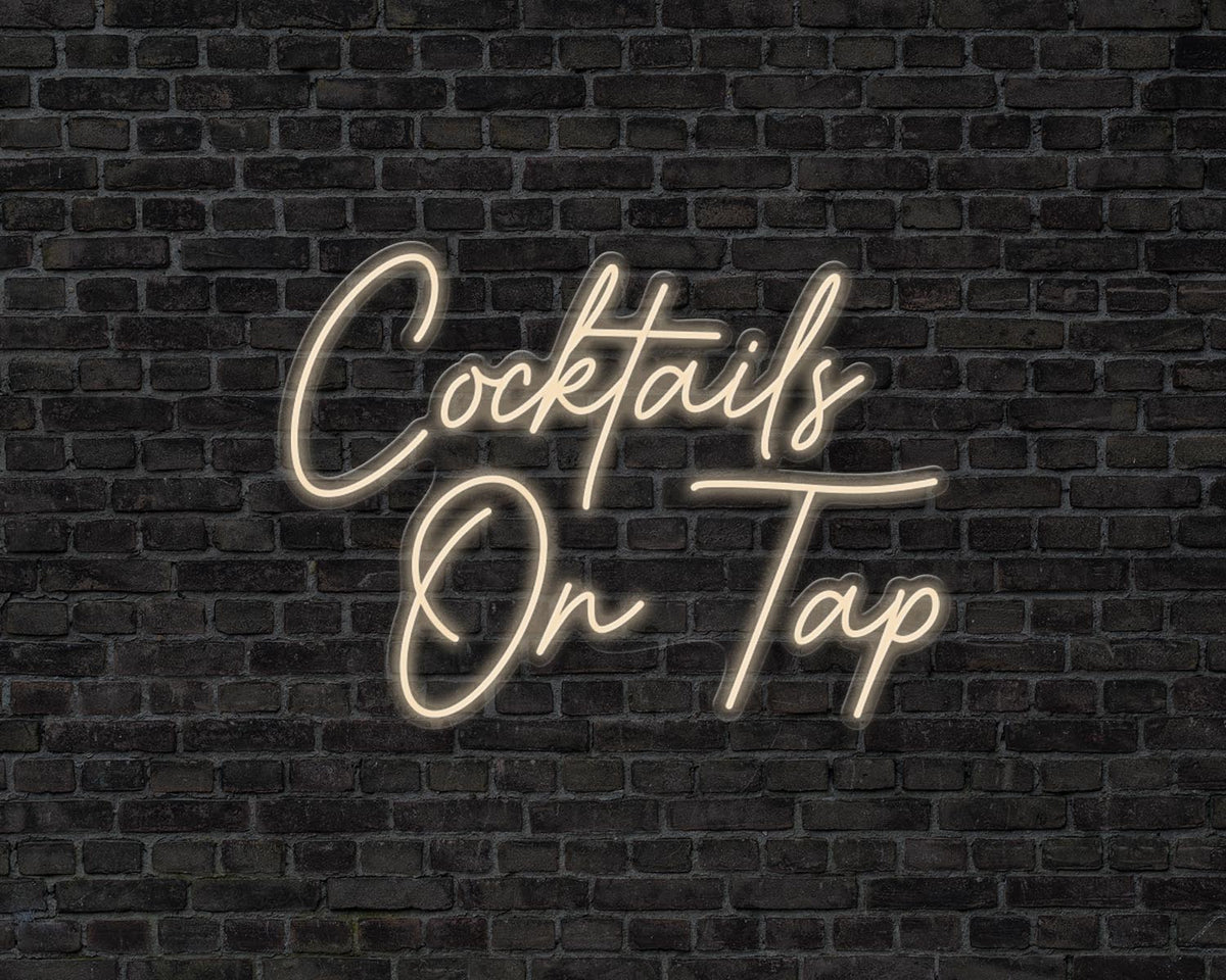 Cocktails on Tap Neon Sign