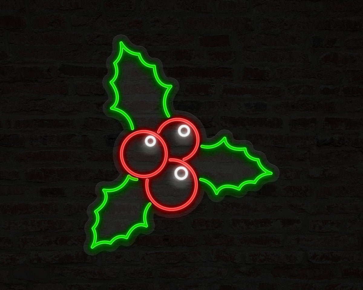 Christmas Holly Leaf Neon