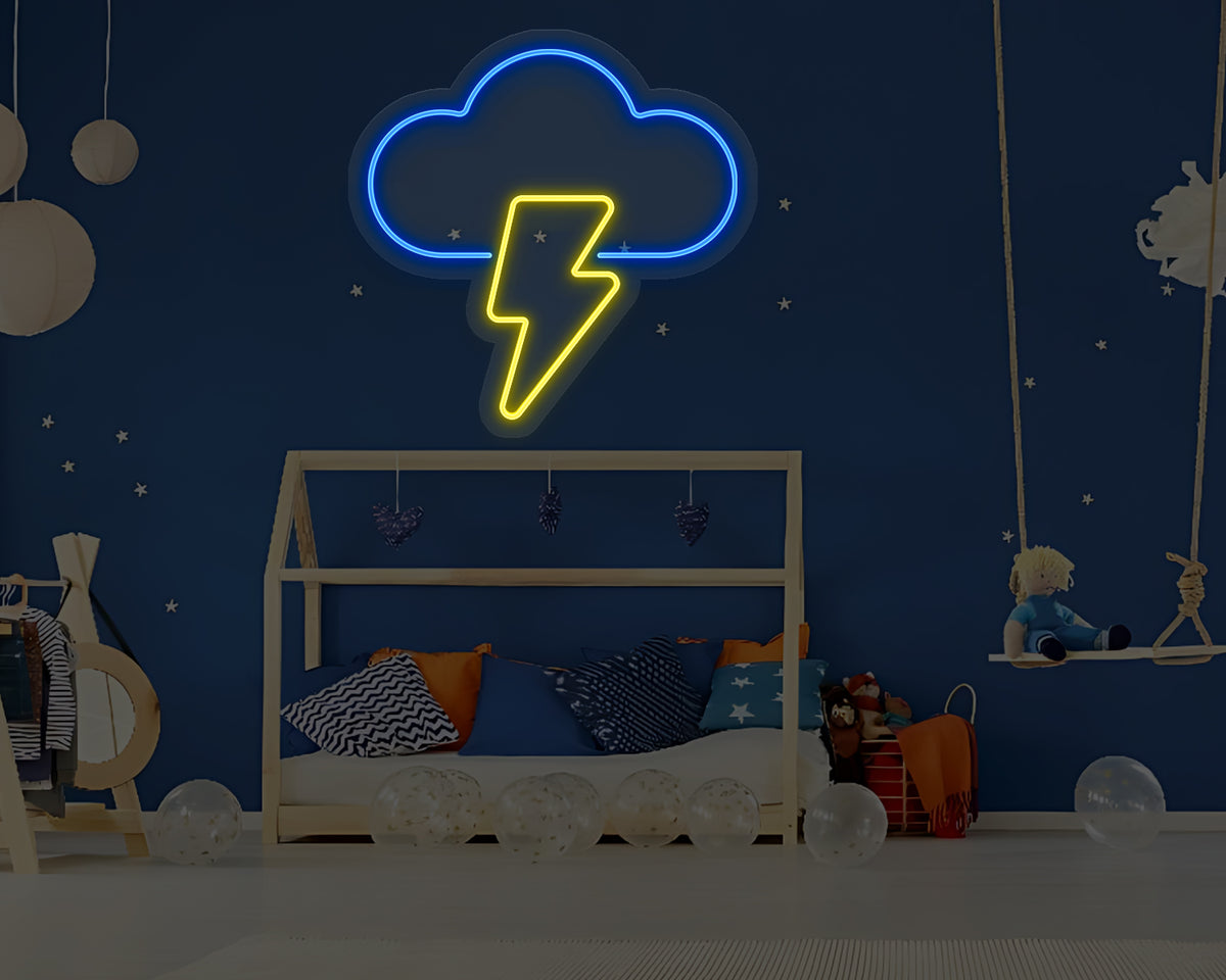 Cloud & Bolt Neon Sign