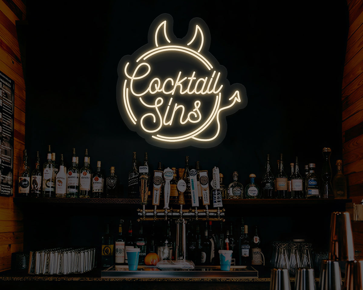 Cocktail Sins Neon Sign