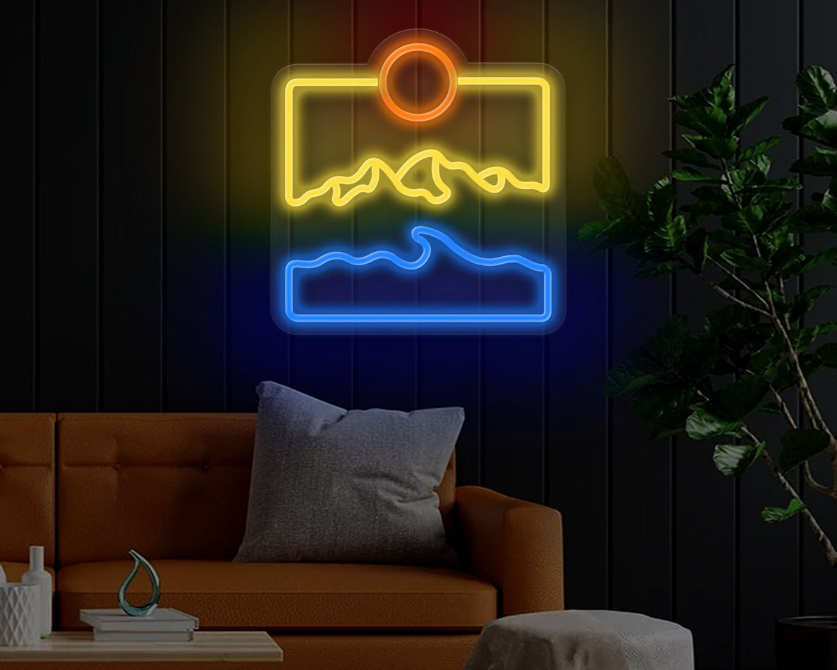 Mountain and Ocean Neon