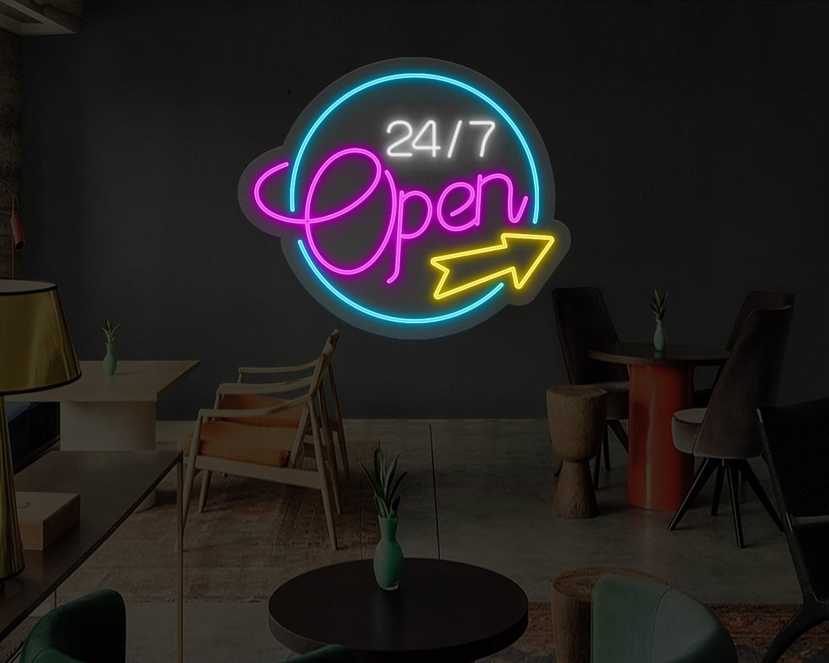 Open 24/7 Neon Sign