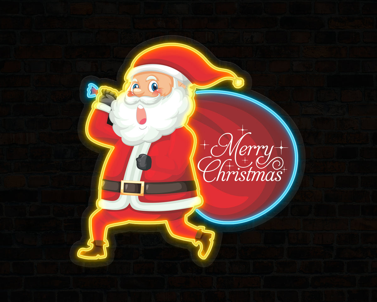 Santa Claus Merry Christmas Neon Sign