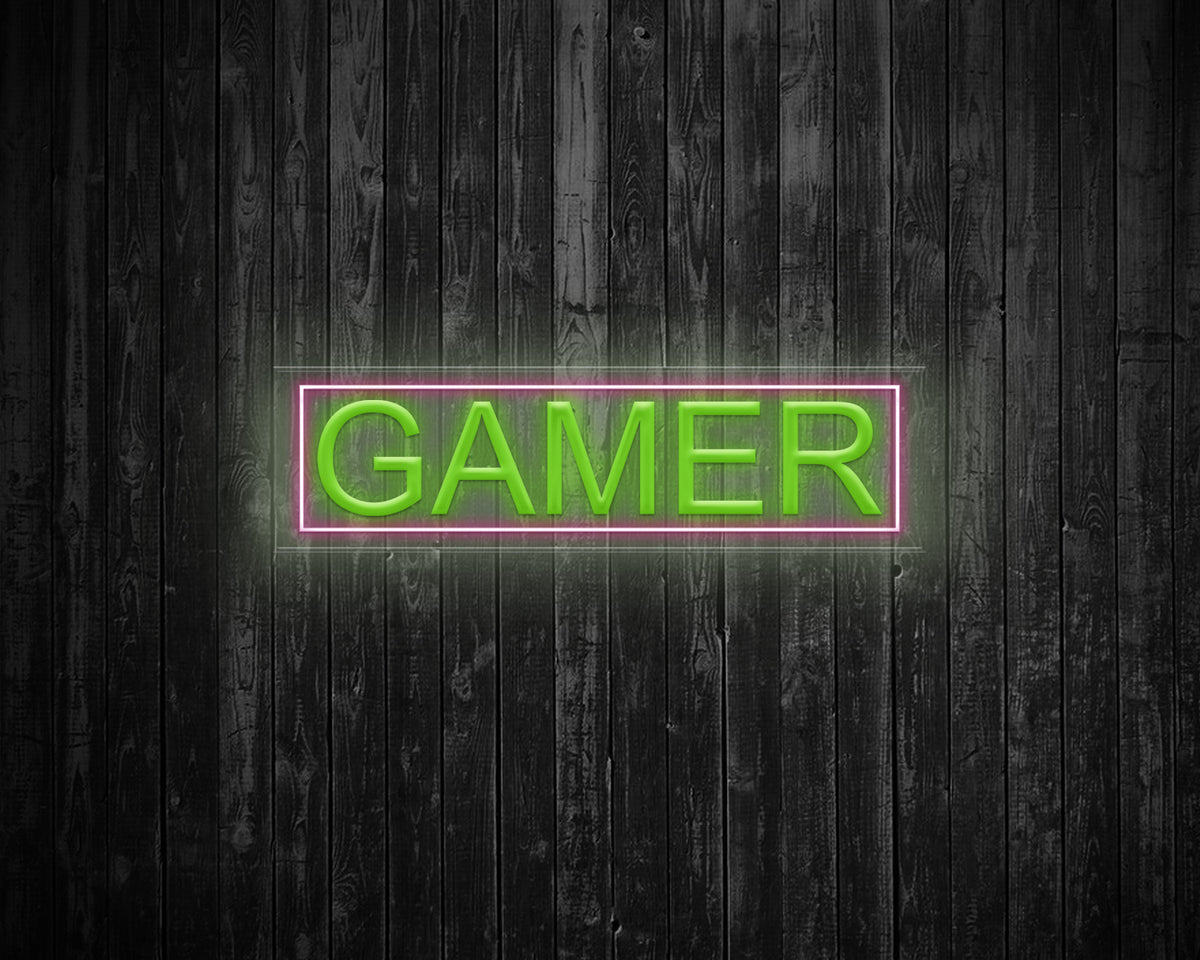 Gamer with Border Neon Sign