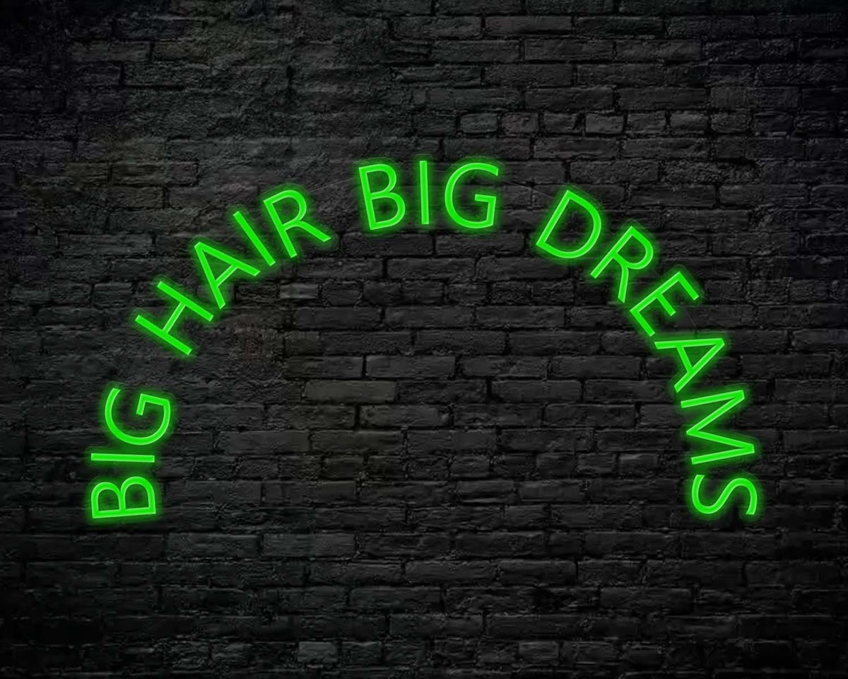 Big Hair Big Dreams Neon Sign