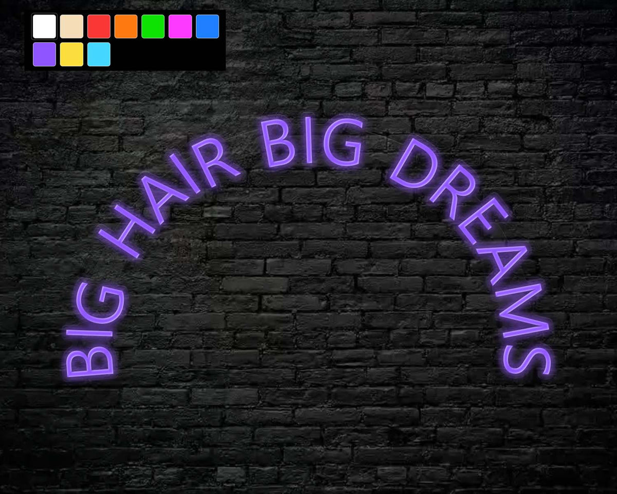 Big Hair Big Dreams Neon Sign