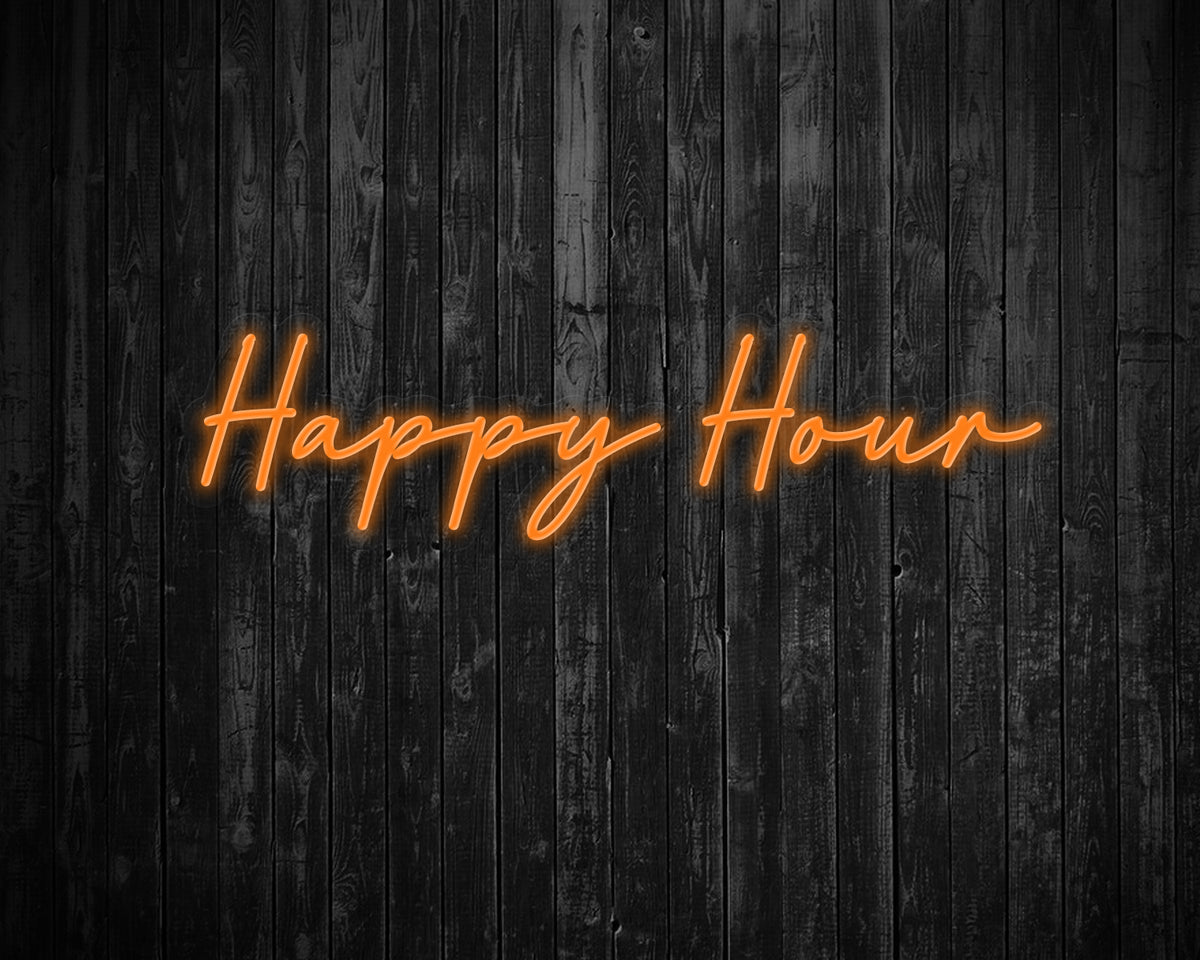 Happy Hour Neon Sign