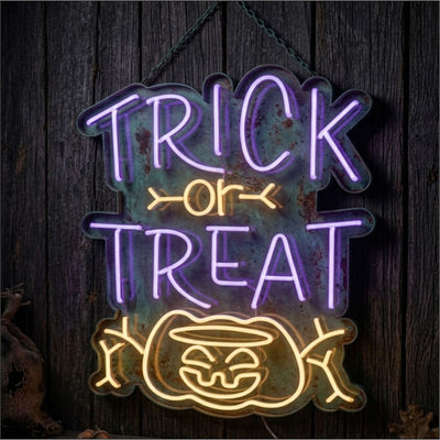 Pumpkin Treat Neon Sign Halloween