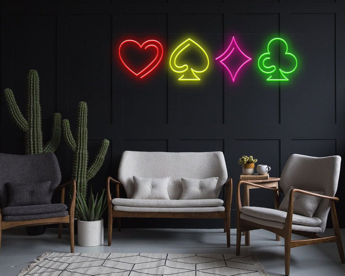 Card Multicolour Icon Neon Sign