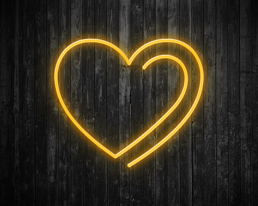 Card Heart Icon Neon Sign