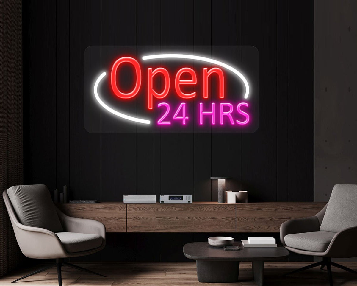 Open 24 HRS Neon Sign