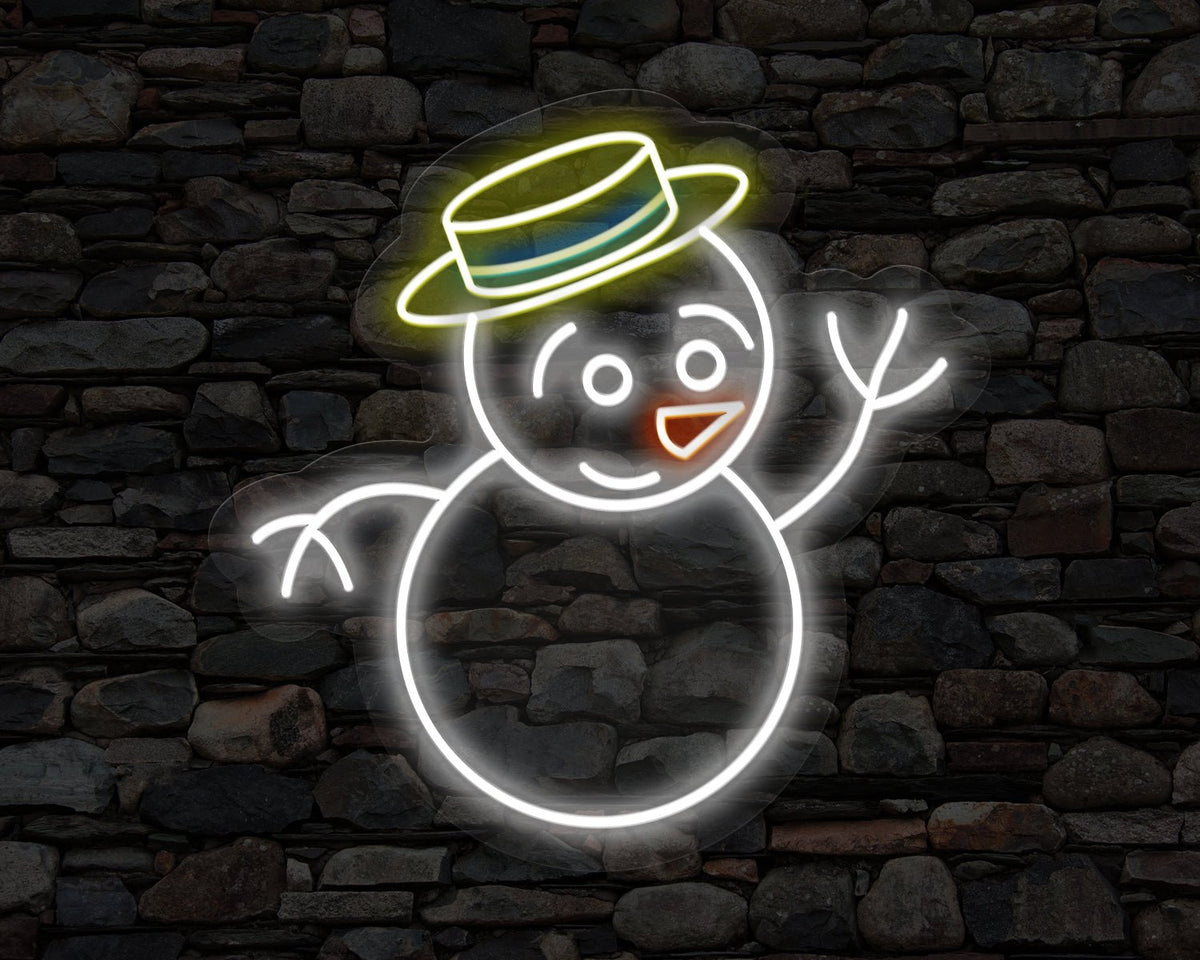 Snow Man Neon Sign
