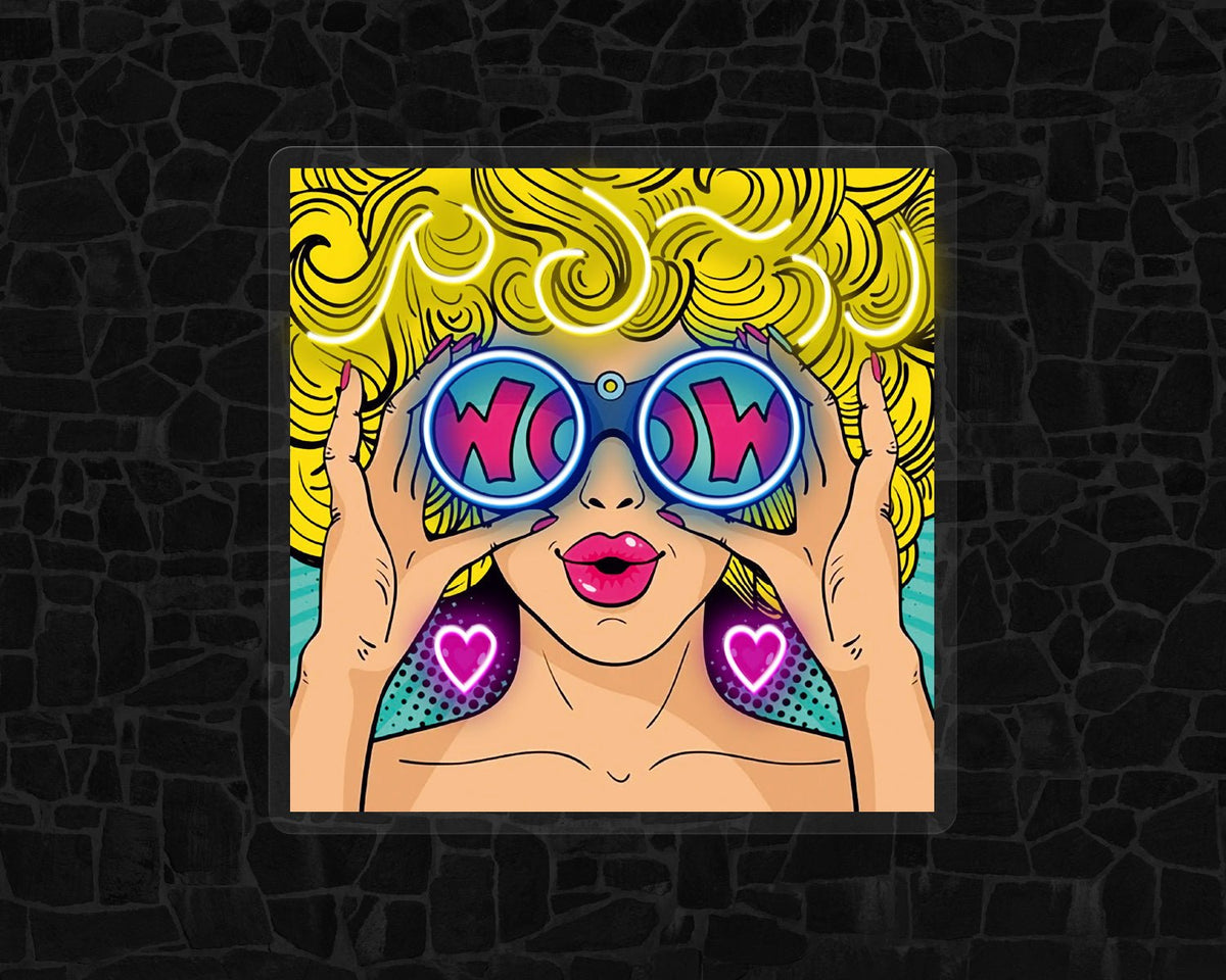 Wow Face Sexy Pop Art Neon Sign