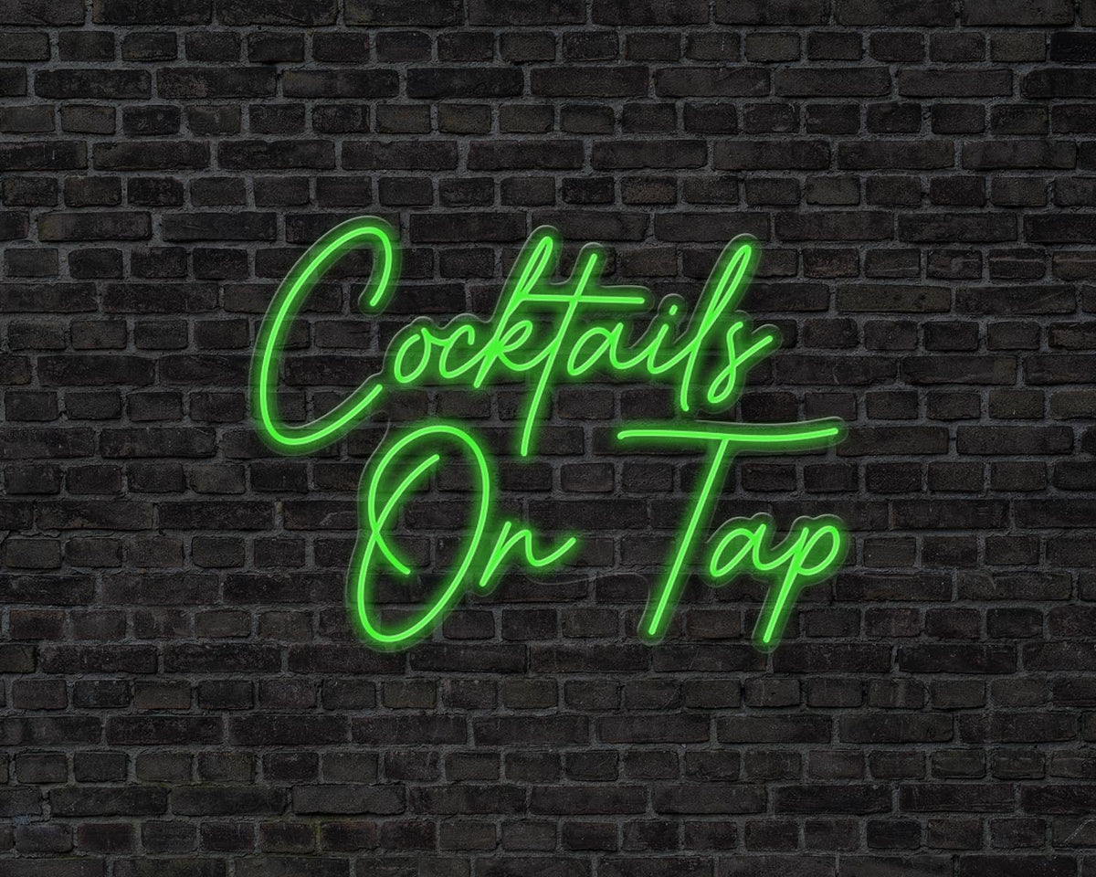 Cocktails on Tap Neon Sign