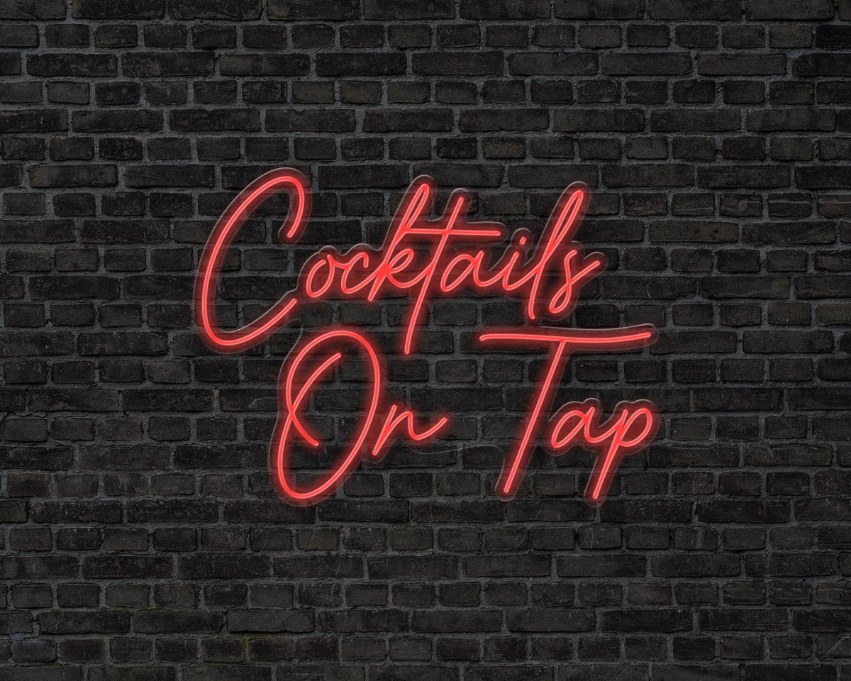 Cocktails on Tap Neon Sign