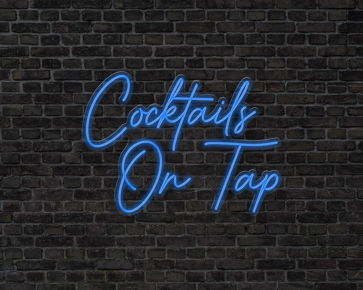 Cocktails on Tap Neon Sign