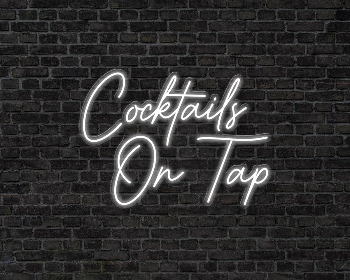 Cocktails on Tap Neon Sign