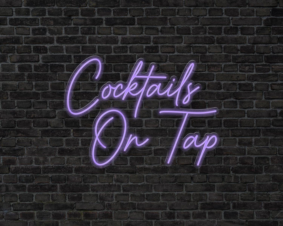 Cocktails on Tap Neon Sign