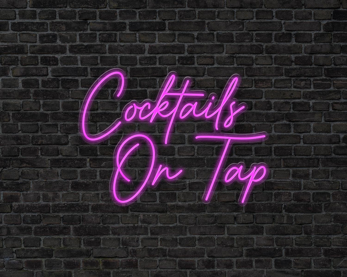Cocktails on Tap Neon Sign