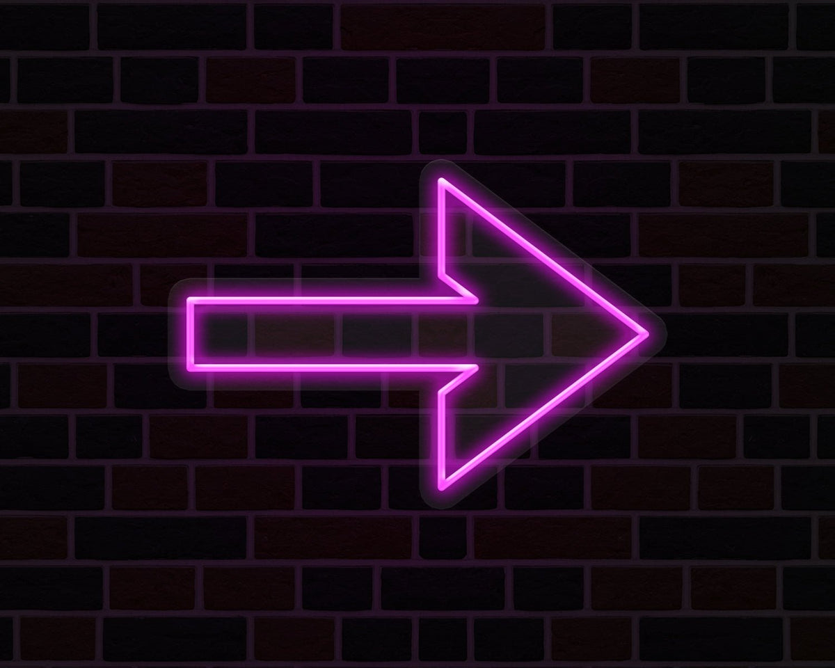 Right Arrow Neon Sign