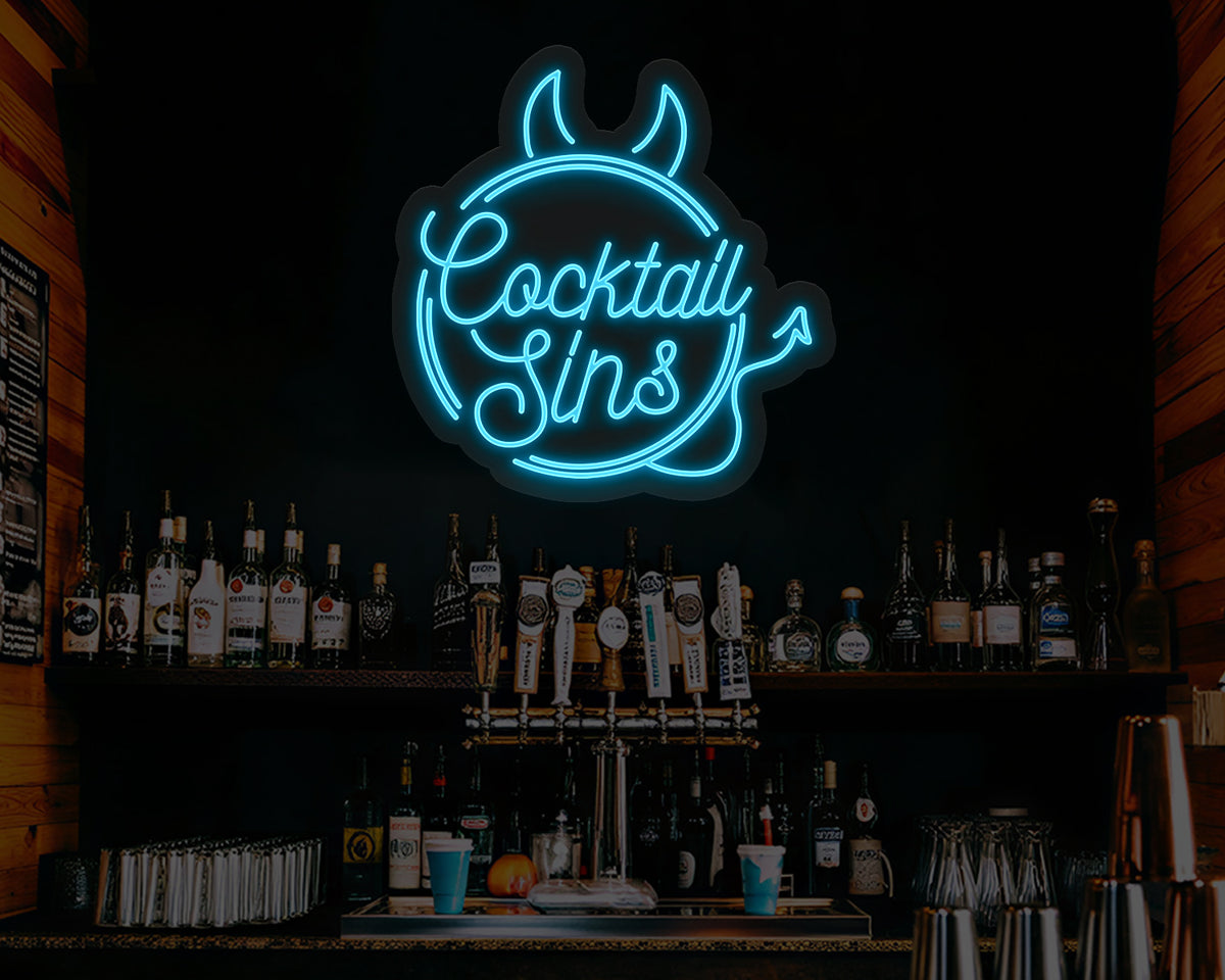 Cocktail Sins Neon Sign
