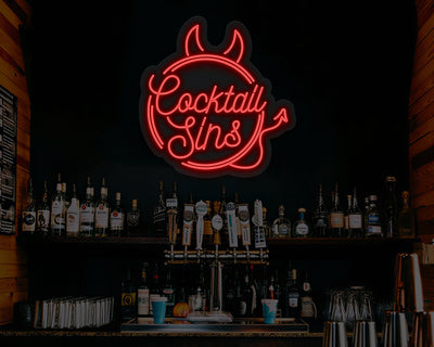 Cocktail Sins Neon Sign
