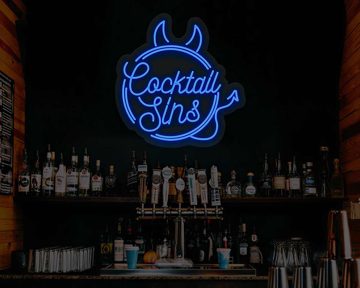 Cocktail Sins Neon Sign