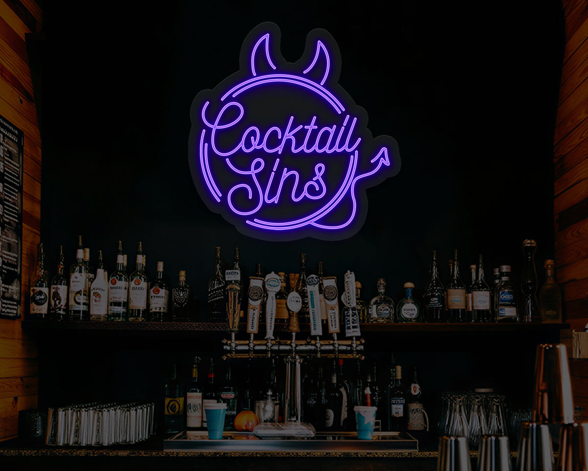 Cocktail Sins Neon Sign