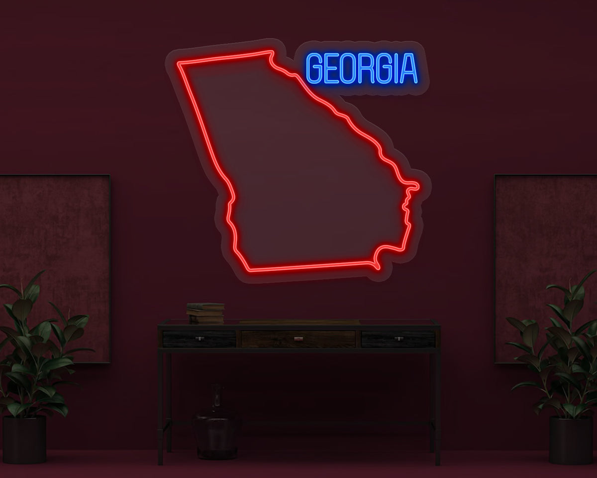 Georgia Map Neon Sign