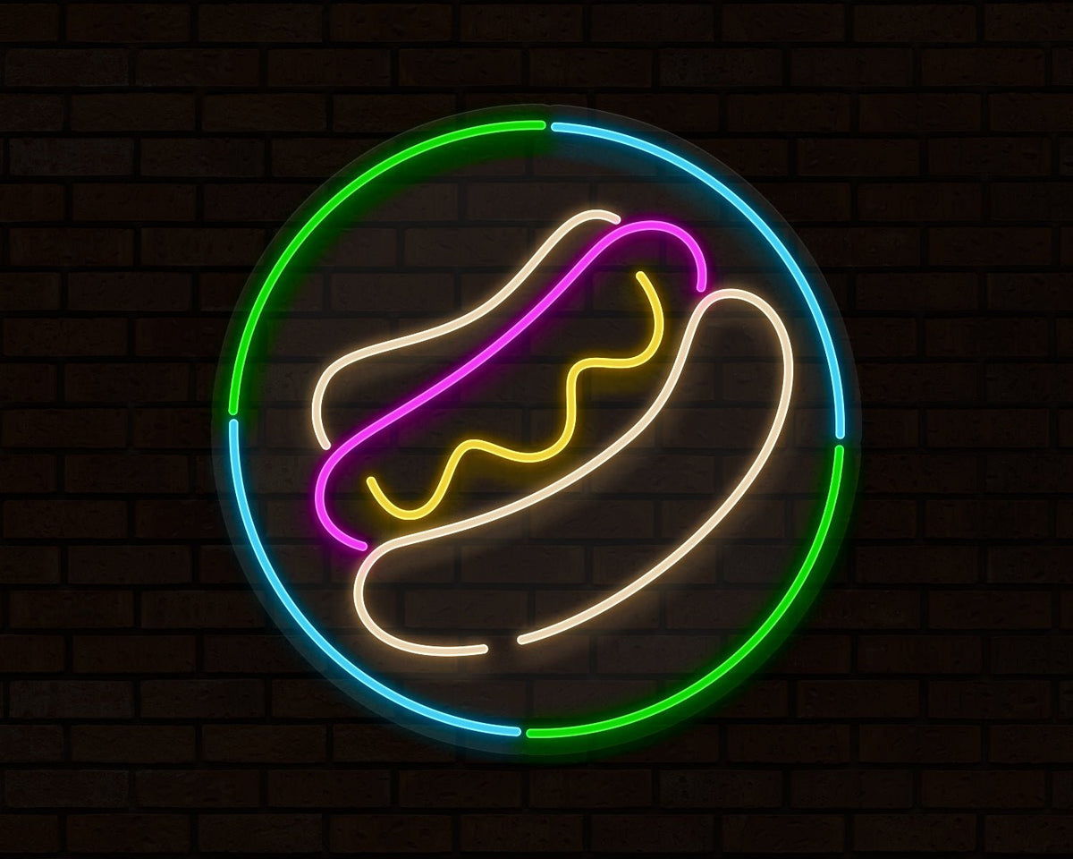 Hot Dog Neon Sign