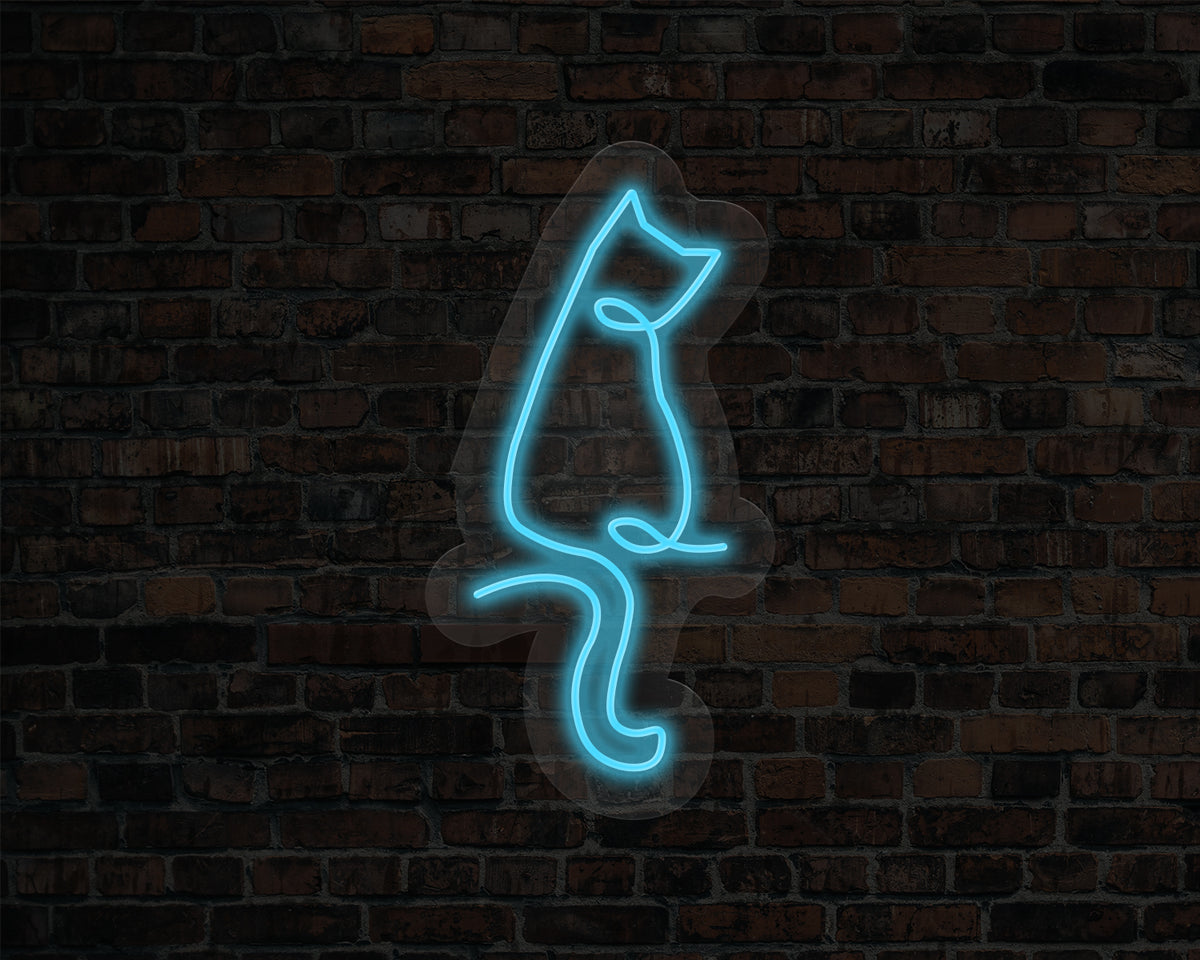 Line Art Cat Neon Sign