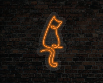 Line Art Cat Neon Sign