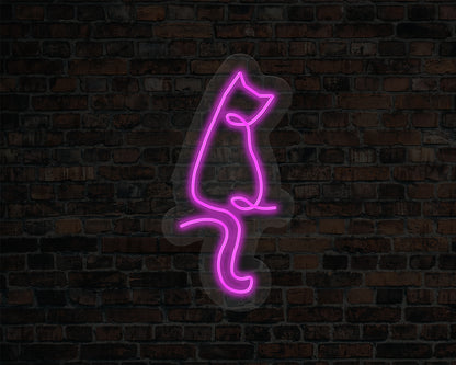 Line Art Cat Neon Sign