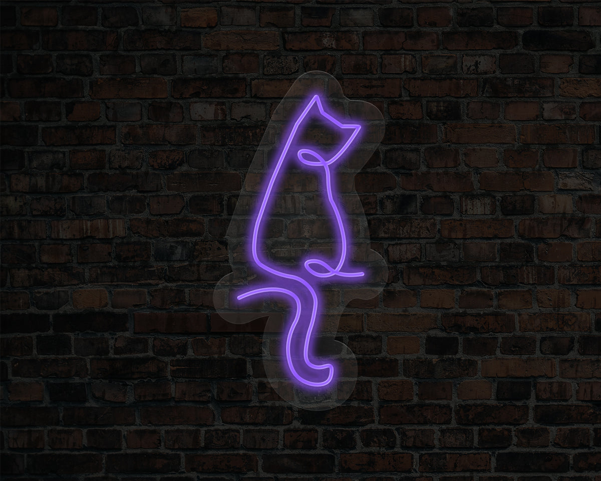 Line Art Cat Neon Sign