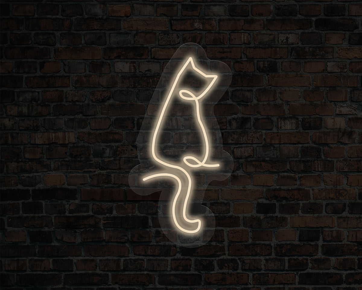 Line Art Cat Neon Sign