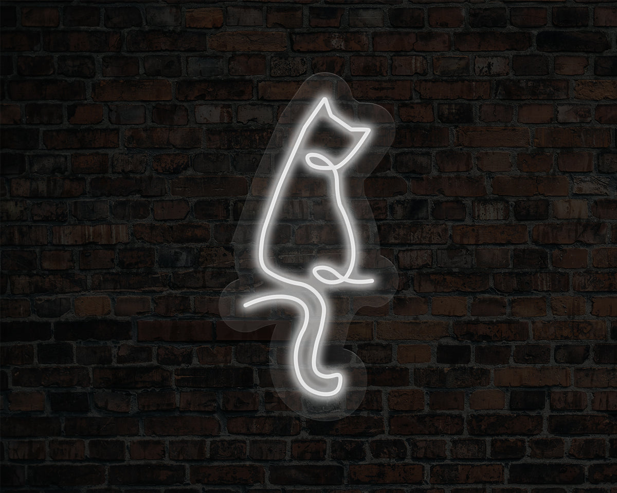 Line Art Cat Neon Sign