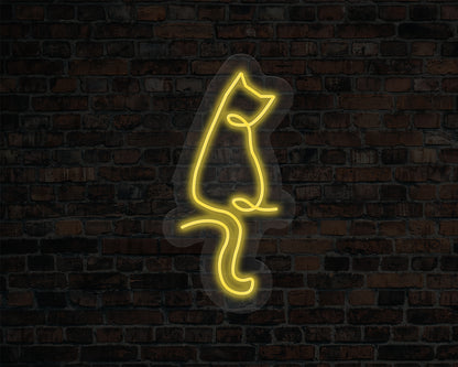 Line Art Cat Neon Sign