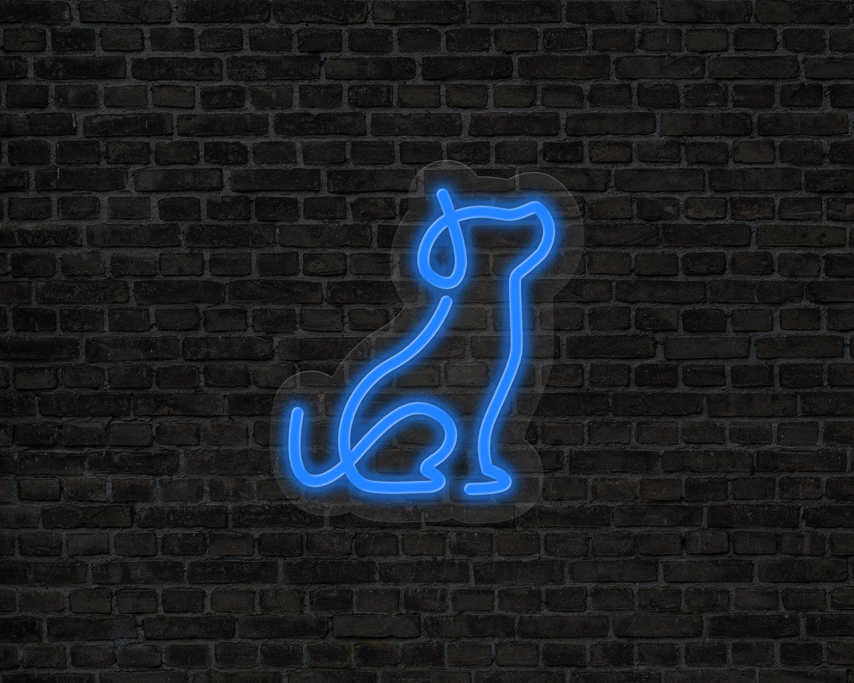 Line Art Dog Neon Sign