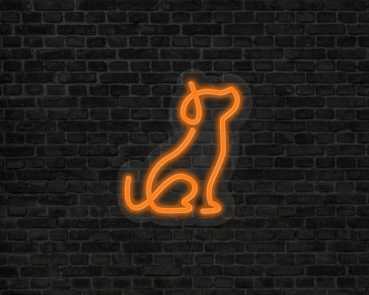 Line Art Dog Neon Sign