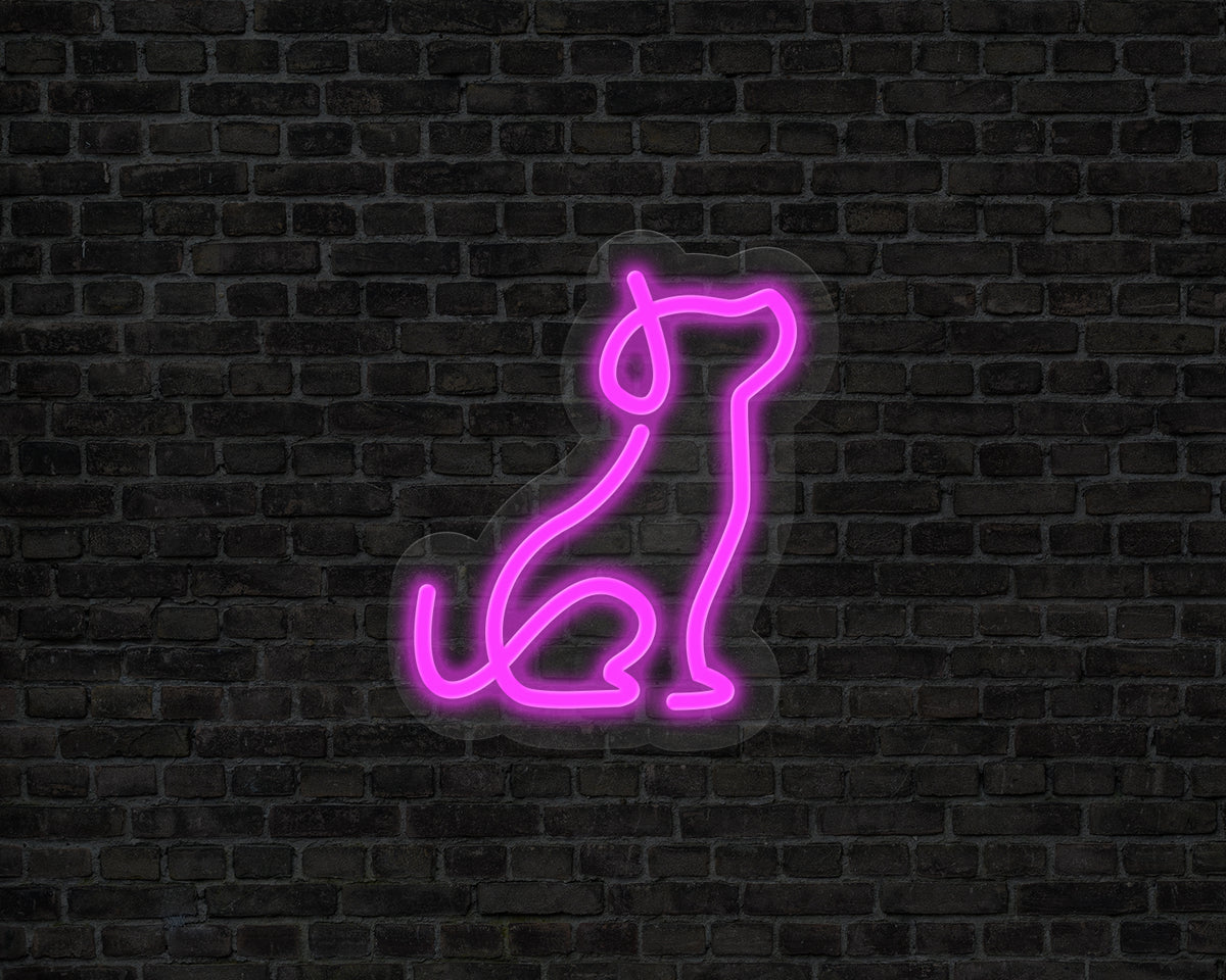 Line Art Dog Neon Sign