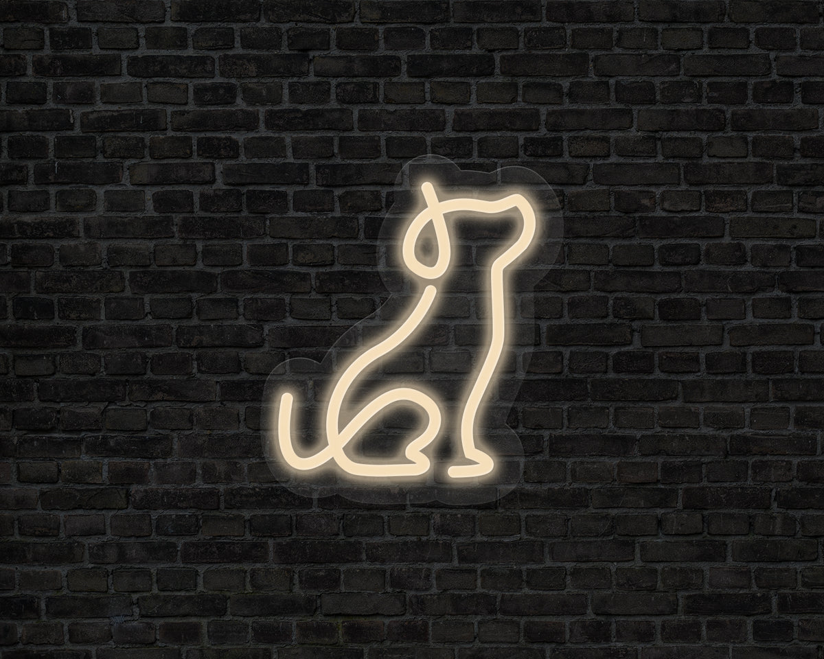 Line Art Dog Neon Sign