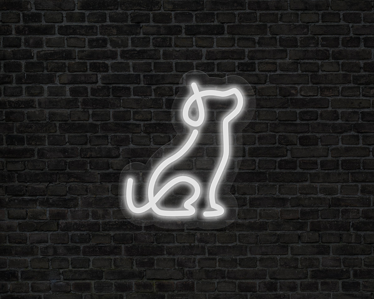Line Art Dog Neon Sign