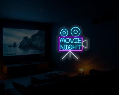 Movie Night Neon Sign