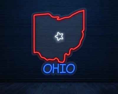 Ohio Map Neon Sign