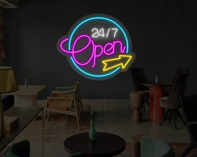 Open 24/7 Neon Sign