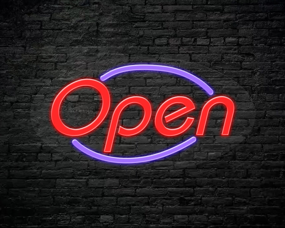 Open Two Colour Neon Sign